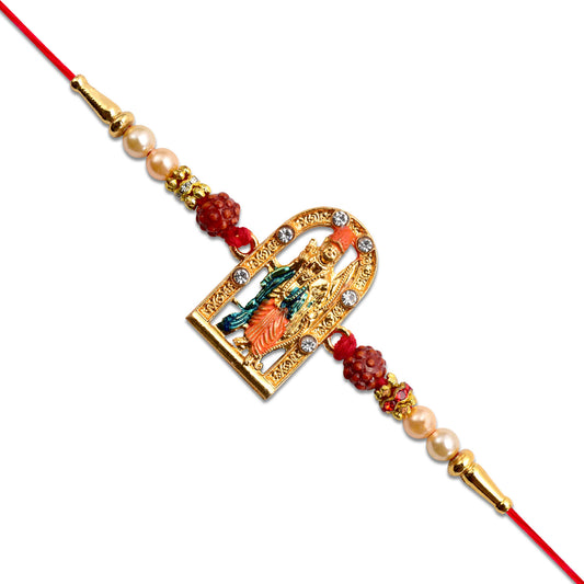Ram Darbar Rakhi With Rudraksha  Decorative Frame