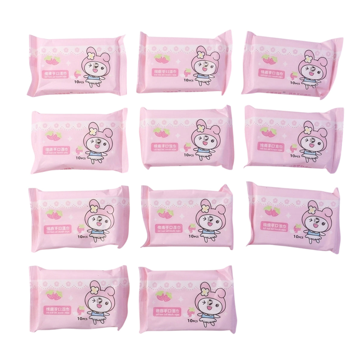 Cartoon Printed Soft Wet Wipes Pack 100pc (10 Pack X 10 Pc Each)