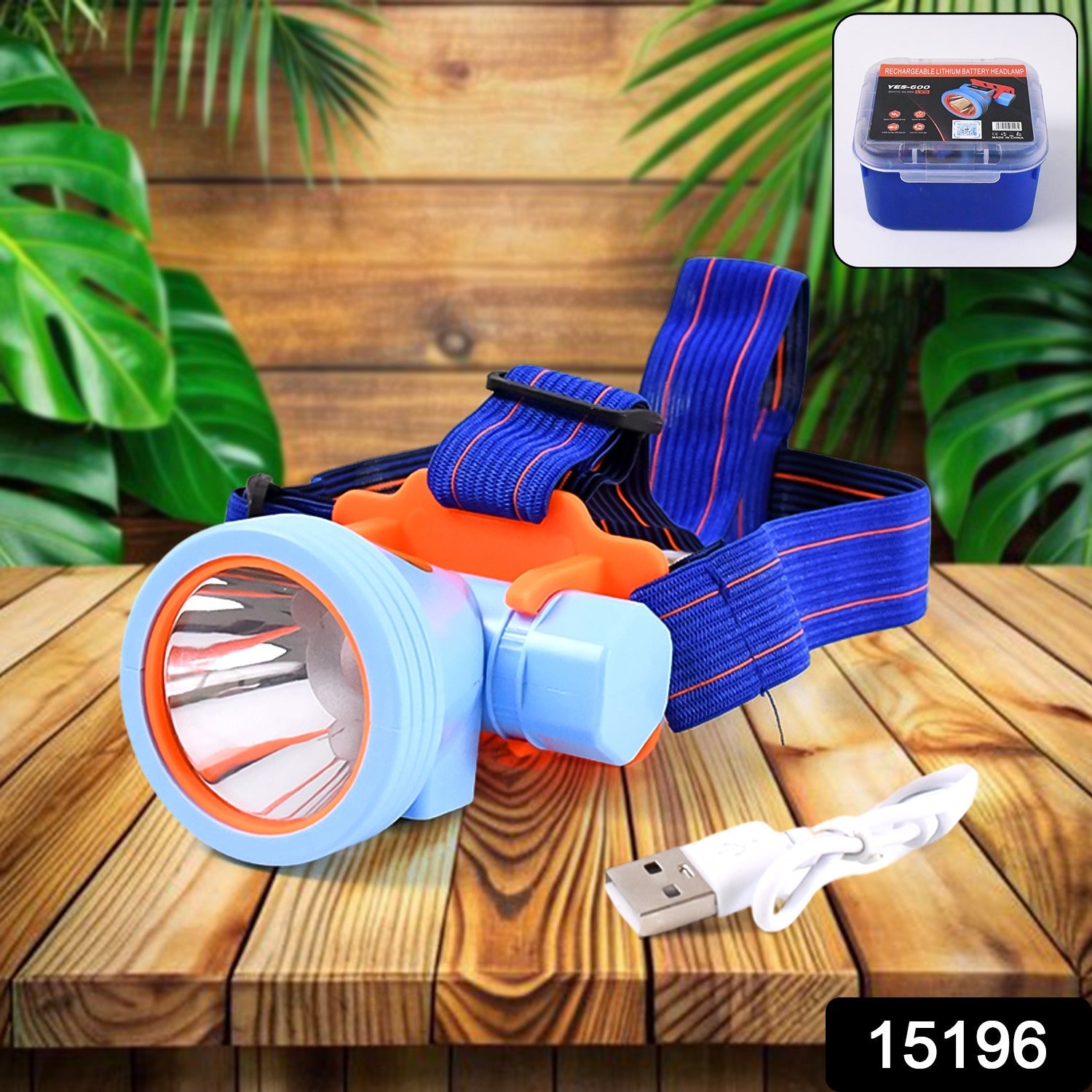Rechargeable LED headlamp with durable plastic protective case