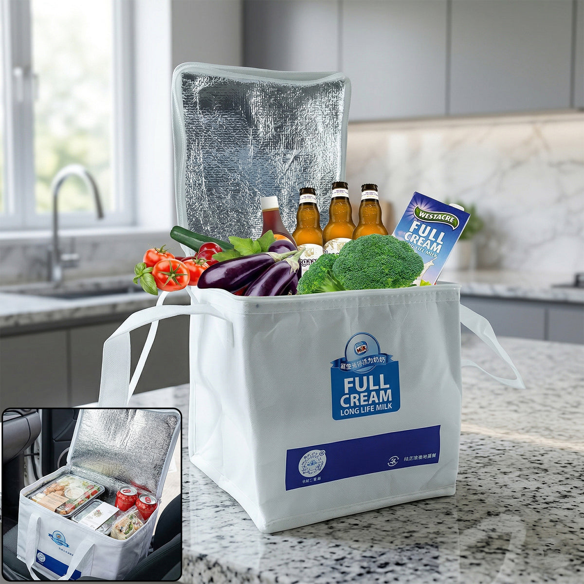 Insulated Thermal Lunch Bag (1 Pc 23x20 Cm)