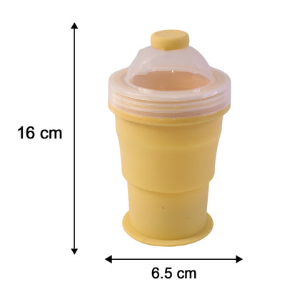 Silicone Foldable Collapsible Travel Cup With Straw And Dome Lid (1 Pc)