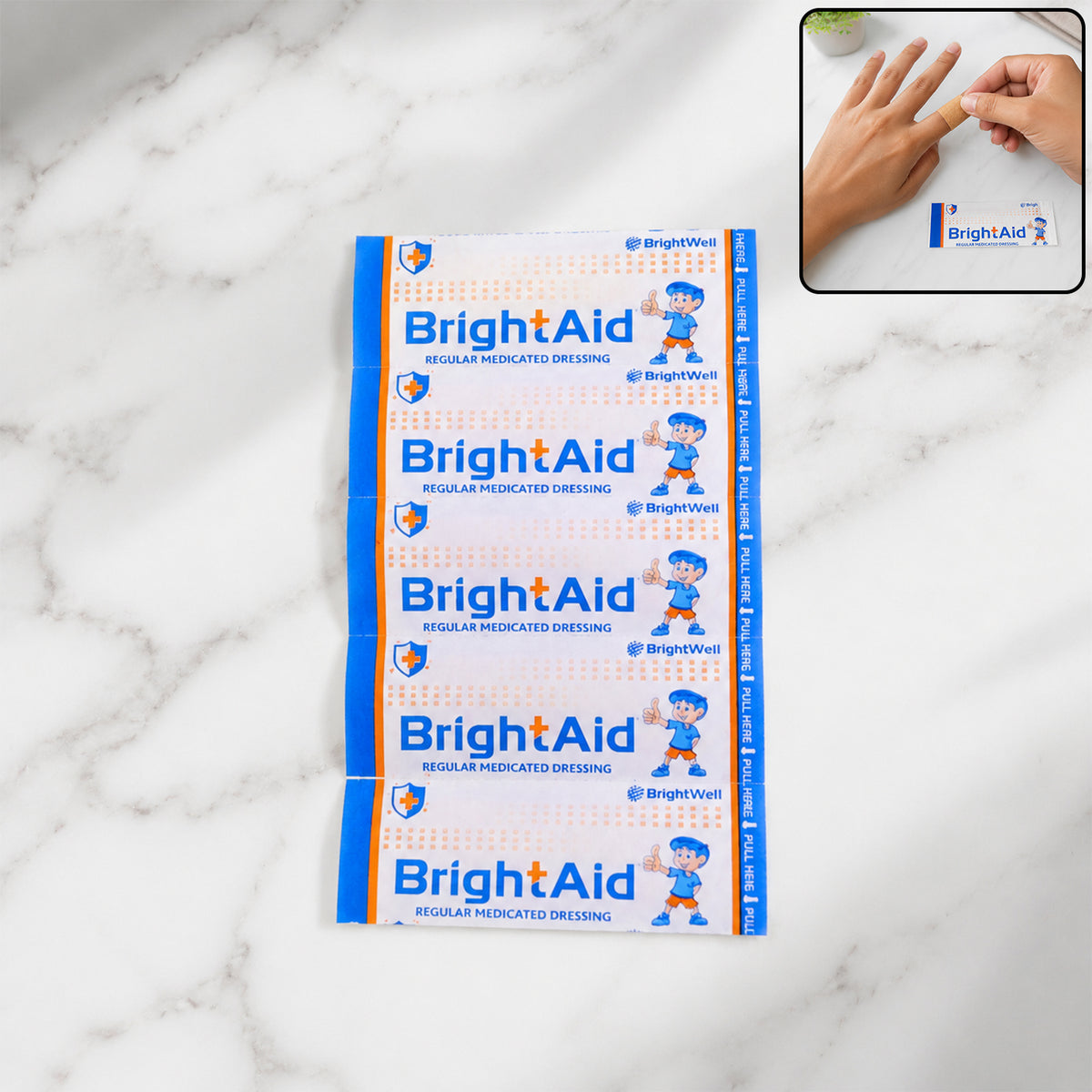 Brightaid Regular Adhesive Bandages For Cuts Wounds And First Aid (5 Pc)