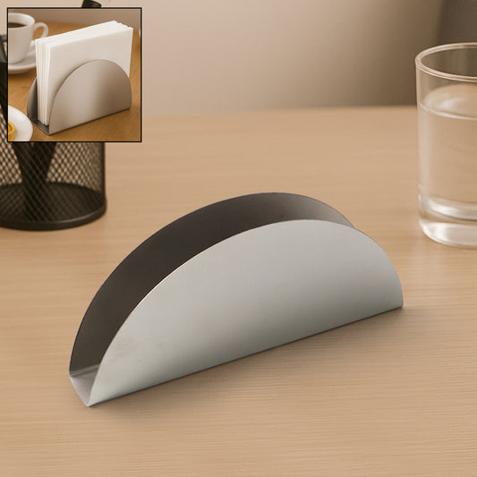 Stainless Steel Half-moon Shaped Tissue Paper Napkin Holder Stand (1 Pc)
