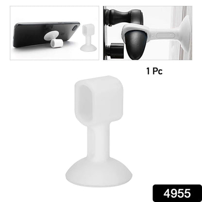 Mixed color silicone door stopper with self-sucking suction cup
