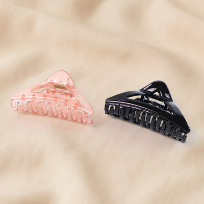 Triangle Shape Mix Color Plastic Hair Claw Clip  1 Pc Durable Grip For Women And Girls