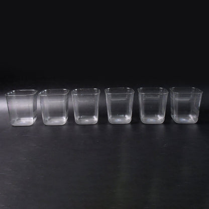 Side view of transparent diamond plastic glass set