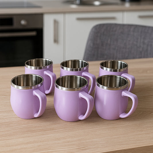 Apex Chit-chat Double Wall Stainless Steel Mug Set (6pc200ml) Approx