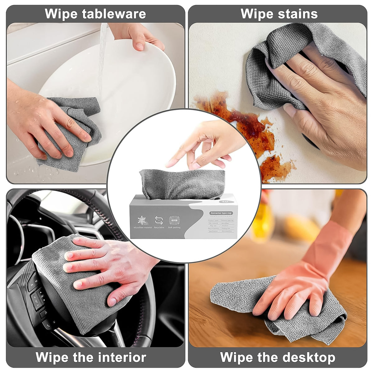 Thickened Magic Wipe Home Kitchen Car Multi-functional Cleaning Rag (20 Pc)