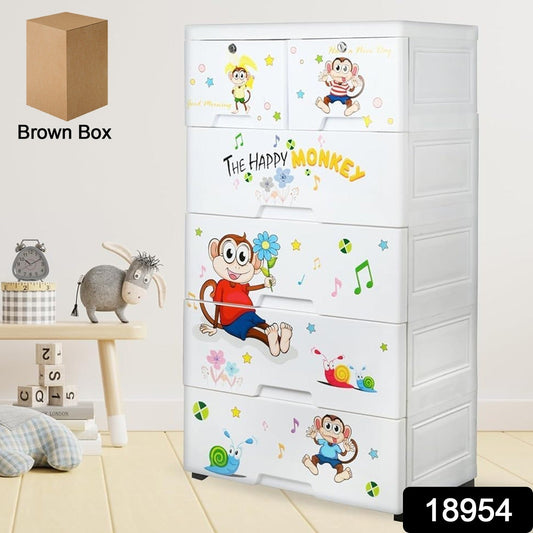 Multi-purpose storage organizer chest for kids with secure locking drawers