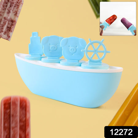 Creative Boat-shaped Ice Cream Mould With Cute Piggy