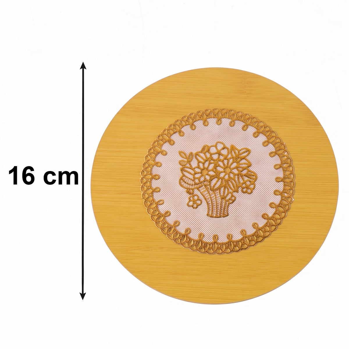 Wooden Heat Resistant Round Coaster  Protects Surfaces  Prevents Heat Marks