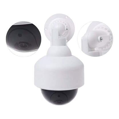 Detail of flashing red LED light on dummy CCTV camera by Safelix