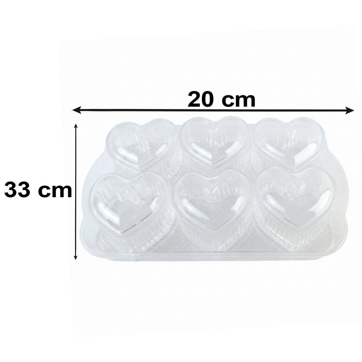 Heart Shape Dessert Bowl Set 6 Pc With Tray And Lids Serving Bowls (6 Pc Set)