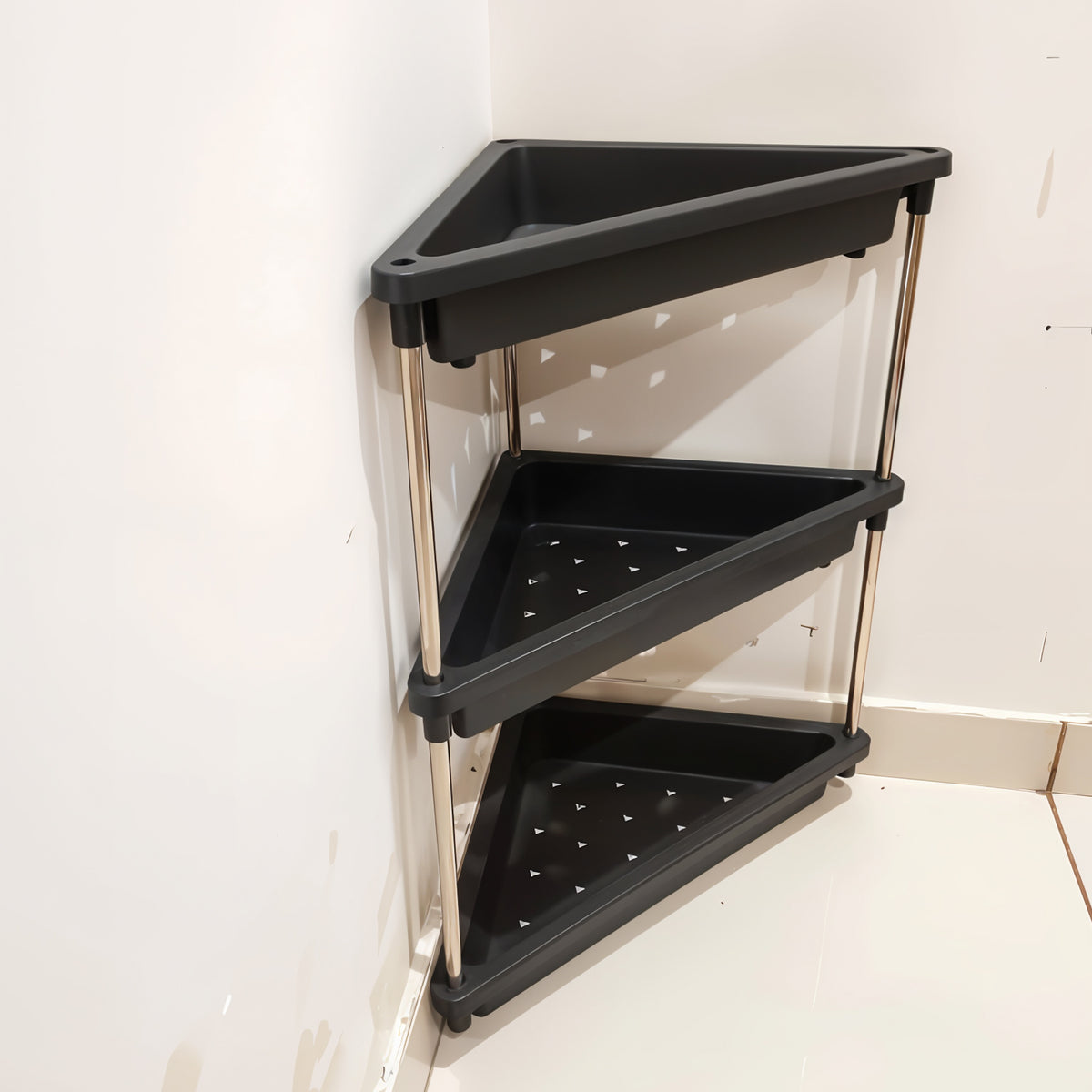 3-layer Multipurpose Plastic Corner Storage Rack