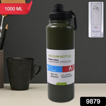 Close-up showing leak-proof cap of insulated stainless steel water bottle