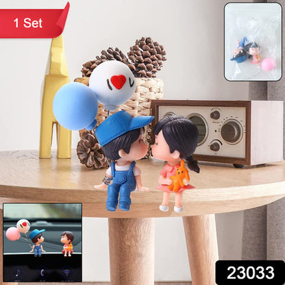 Plastic Cute Couple Car Dashboard Decoration Figurine Set (1 Set)