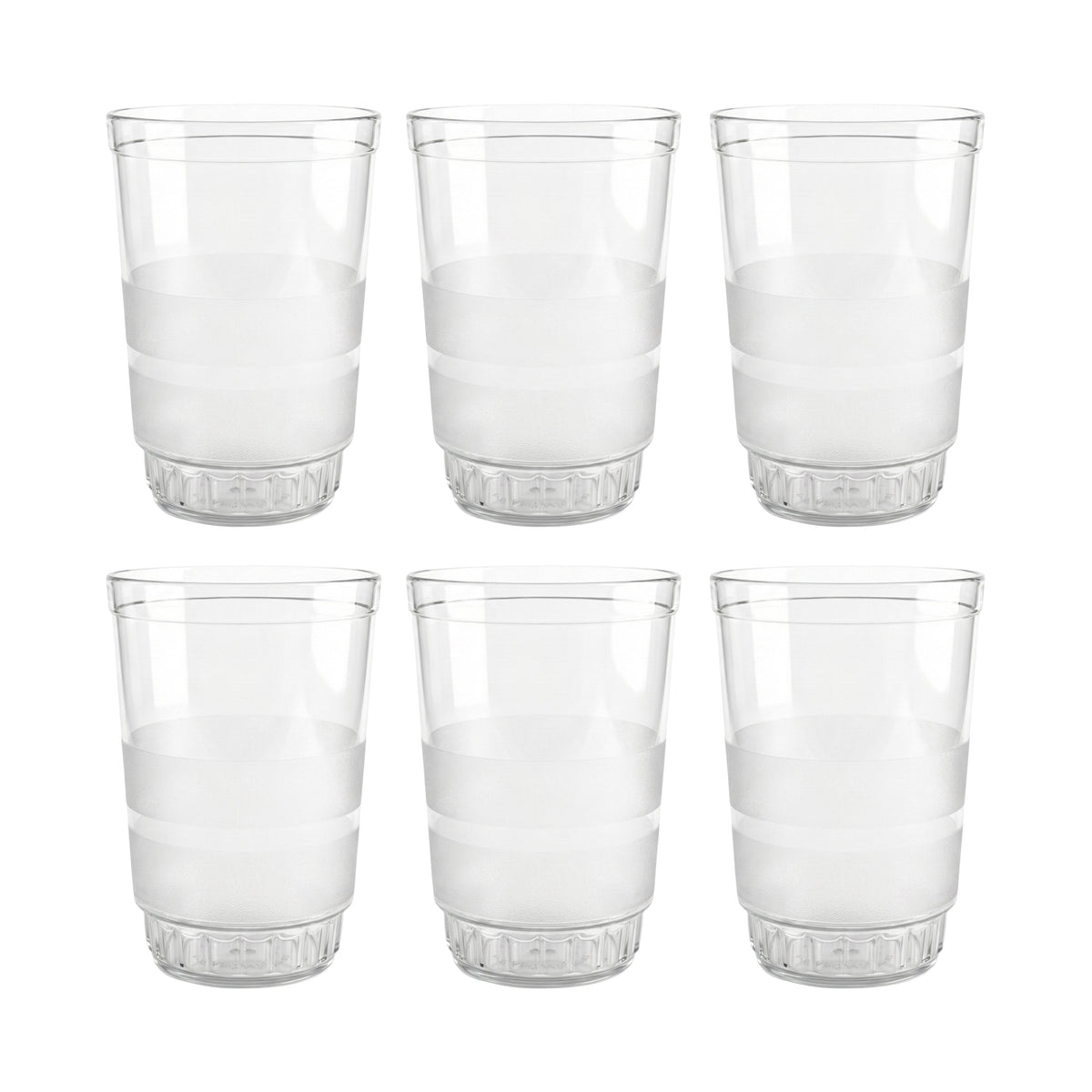 Transparent Janta Drinking Glass Set (300ml 6 Pc Set)