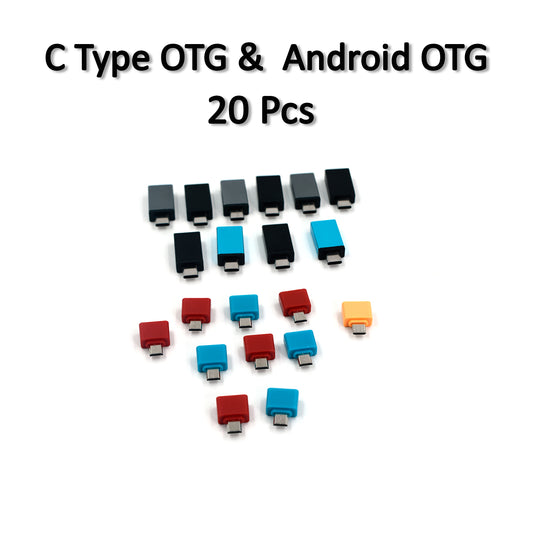 0261 Otg Type C  Usb To Micro Usb Adapter For Android Mobile Smart Phones  Tablets With Zip Pouch (Pack Of 20)