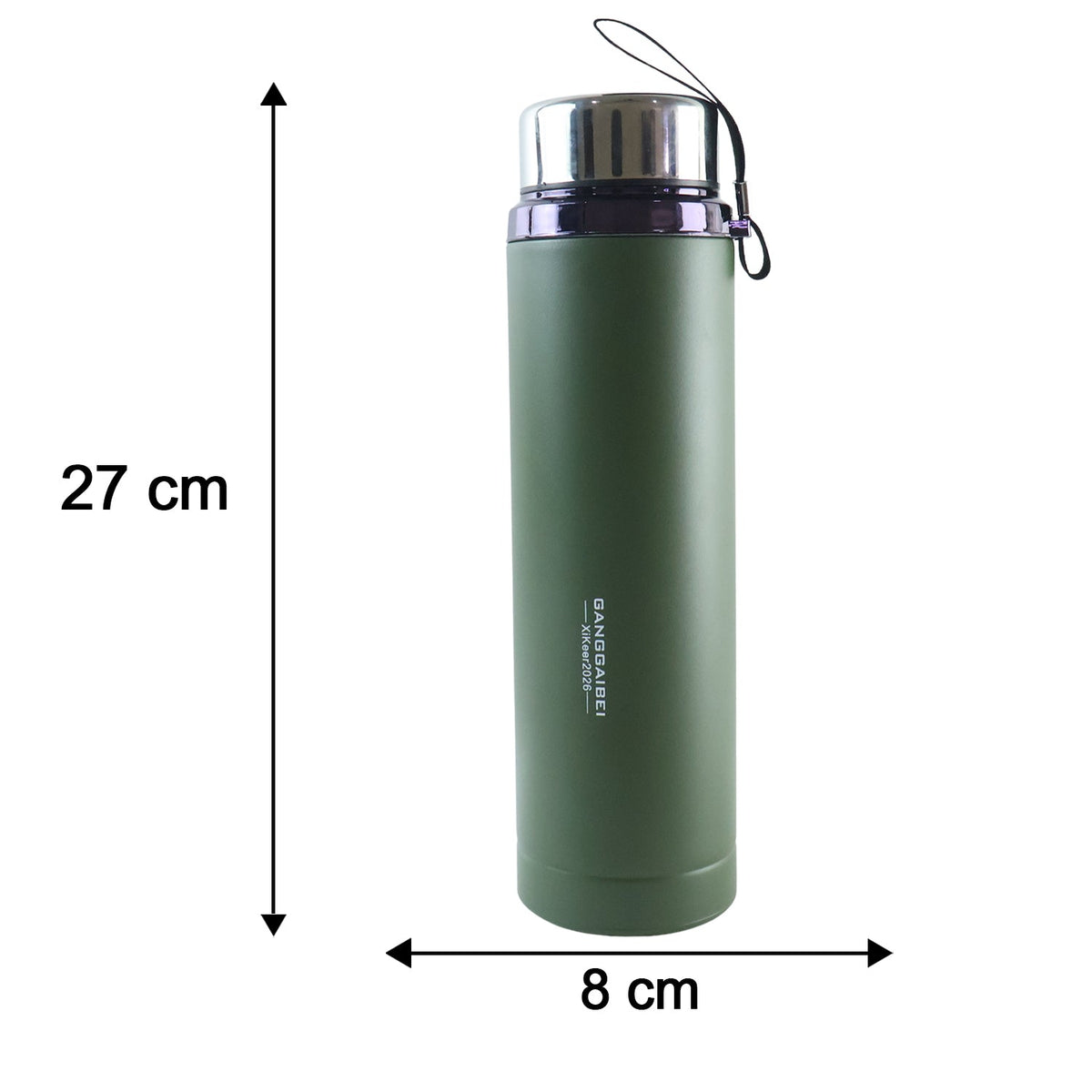 Vacuum Insulated Water Bottle 1000ml Steel Hot And Cold Flask With Cup Lid (1 Pc)