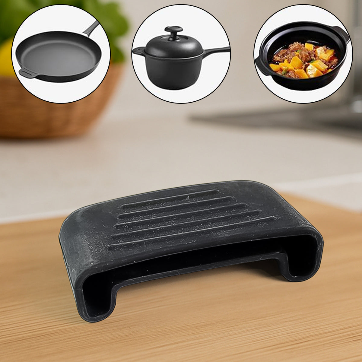 Silicone Rubber Pot Handle Sleeve Cover (2 Pc)
