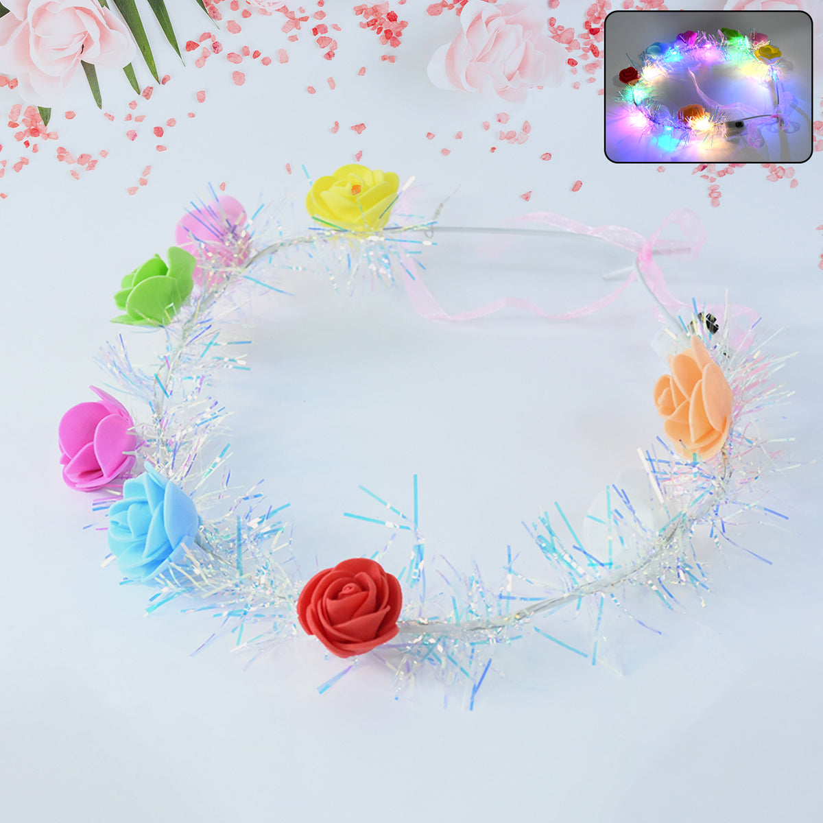 Led Flower Crown Headband  Multicolor Light-up (1 Pc)