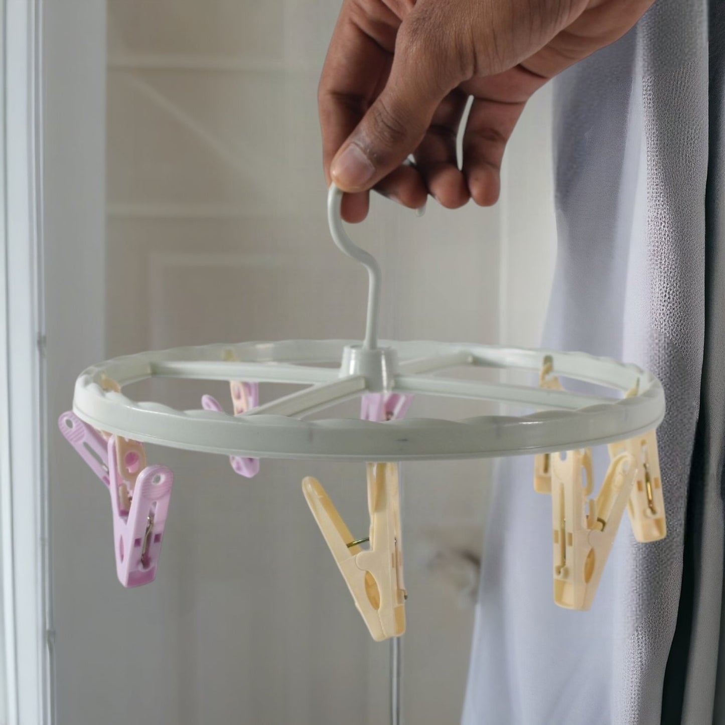 Drying rack hanging baby clothes and towels for fast drying