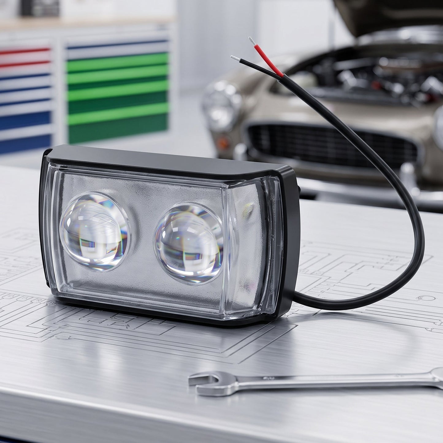 3 Mode LED Fog Light – Ultra Mini Dual Lens for Vehicle Safety