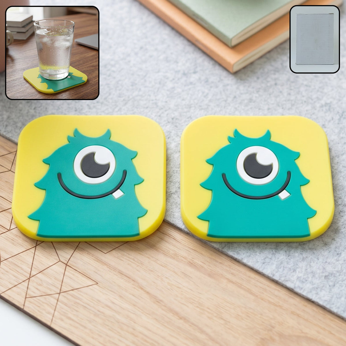 Silicone Coasters  Fun Monster Design With Heat Resistance