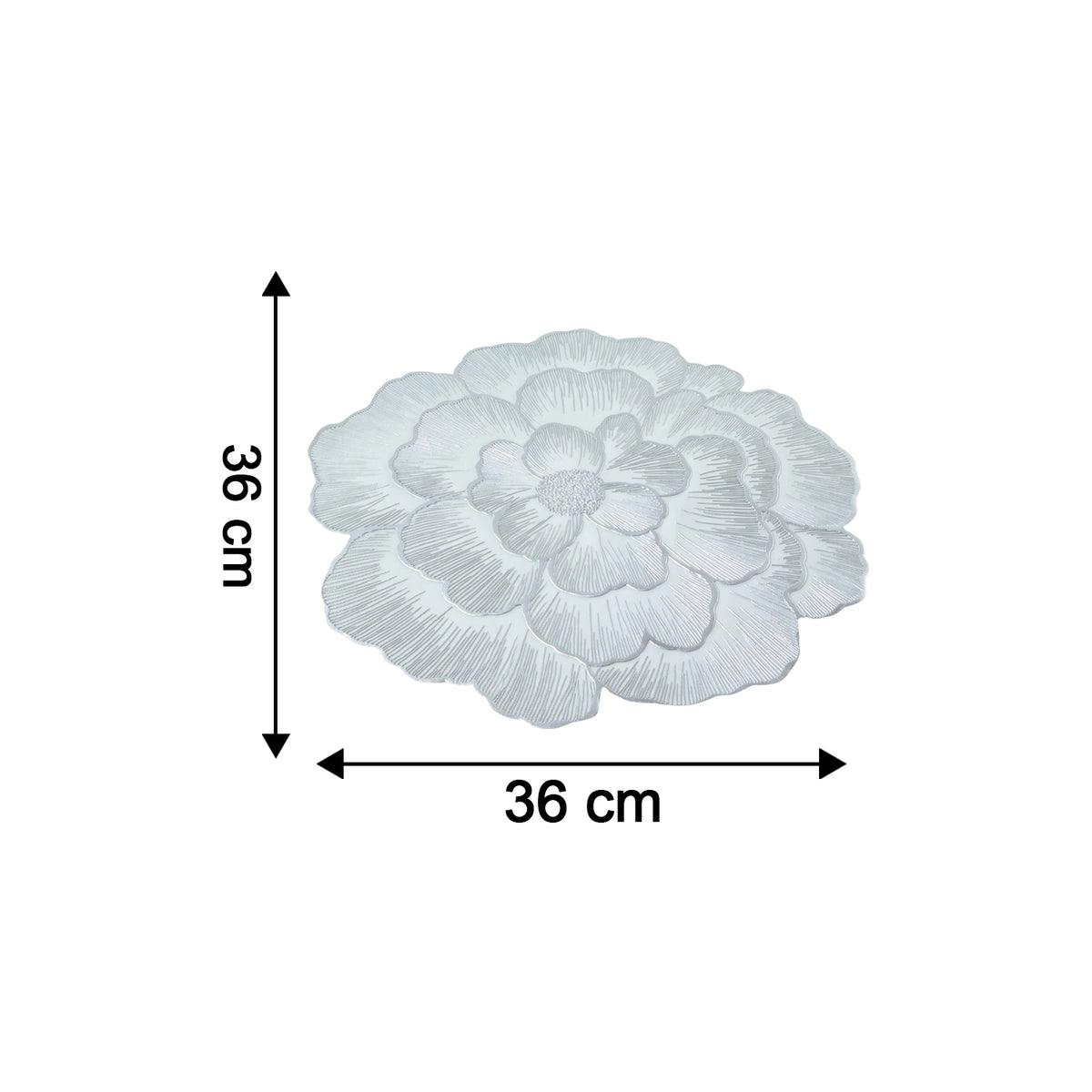 Round Floral Design Pvc Table Mat 1 Pc 36x36 Cm