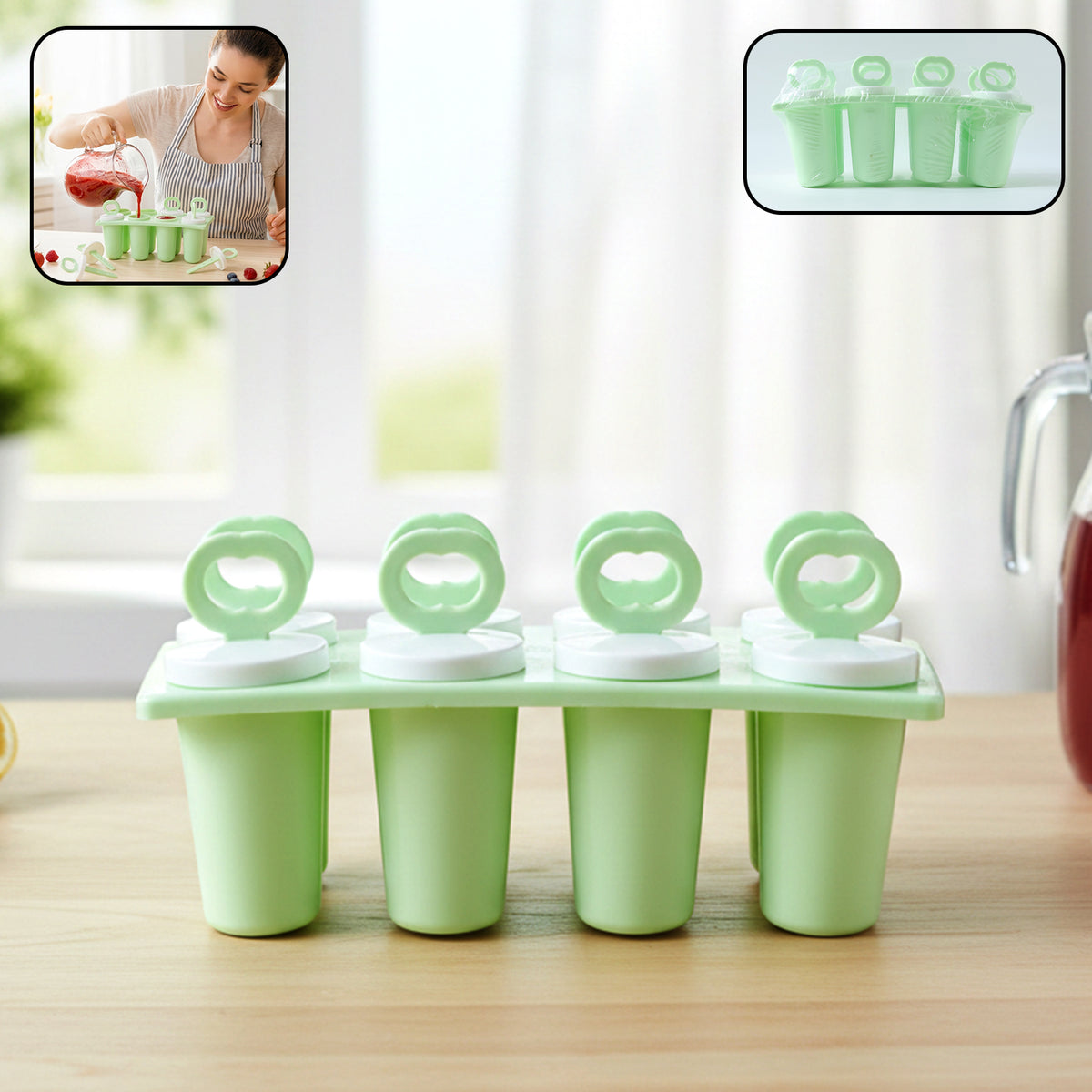 Prexo Plastic Ice Cream Popsicle Maker (8 Pc Set)