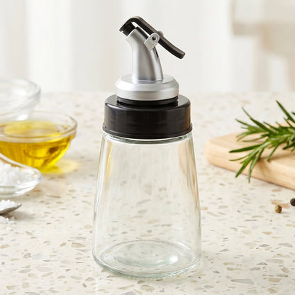 Glass Oil Dispenser Bottle  No-drip Spout 170 Ml Capacity