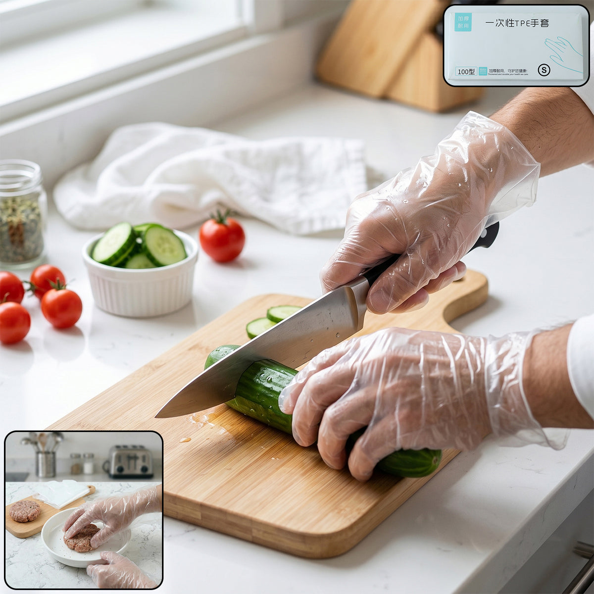 Disposable Small Plastic Gloves For Kitchen Food Handling And Cleaning Tasks (100 Pc)