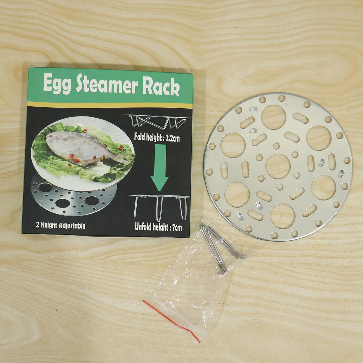 Stainless Steel Round Egg Steamer Rack Folding Trivet Stand For Pot (1 Pc)