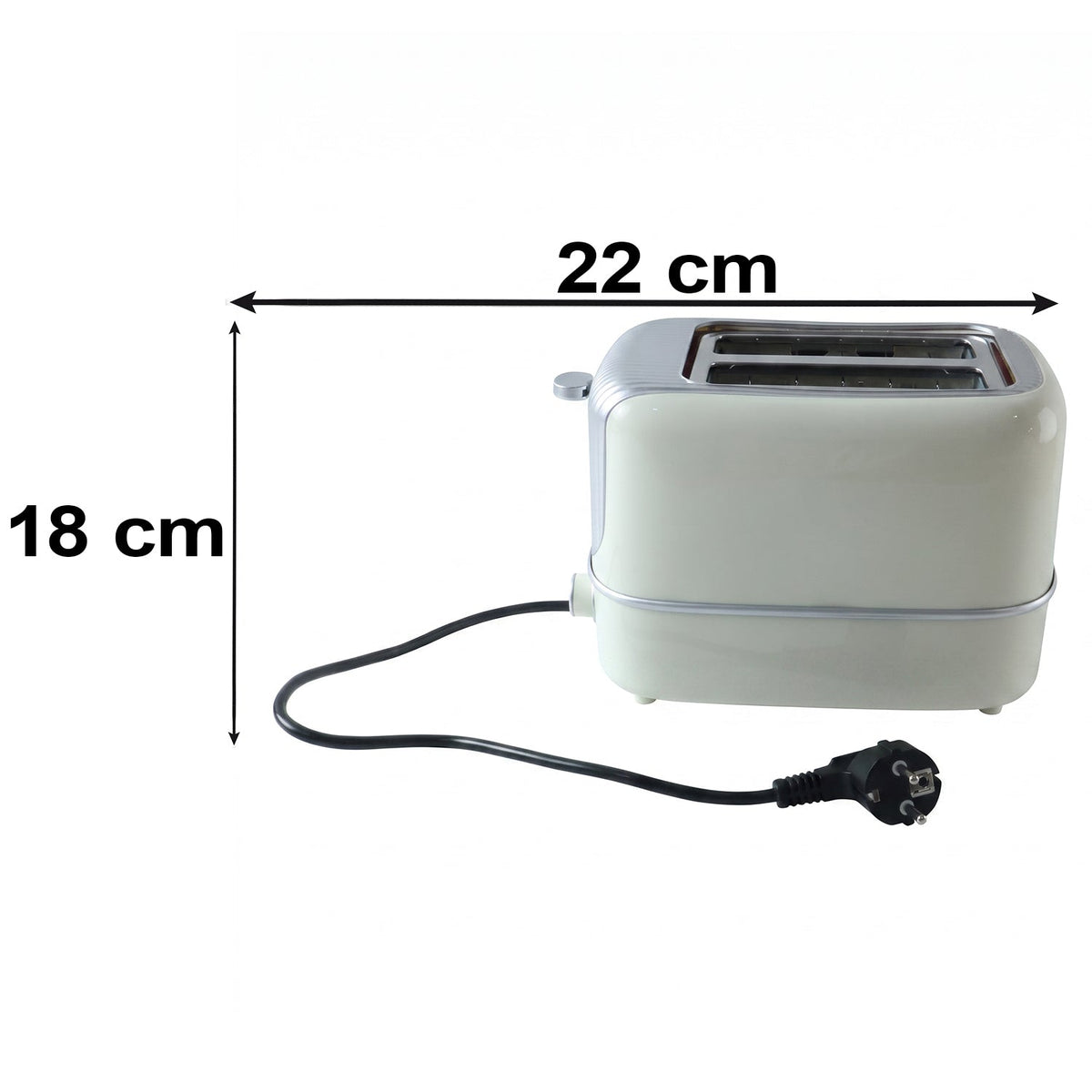 800w 2 Slice Pop Up Bread Toaster With Browning Control For Kitchen (1 Pc)