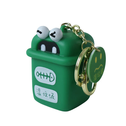 Trash Can Keychain – Durable Plastic Mini Recycle Bin Charm