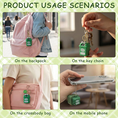 Trash Can Keychain – Durable Plastic Mini Recycle Bin Charm