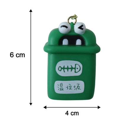 Trash Can Keychain – Durable Plastic Mini Recycle Bin Charm