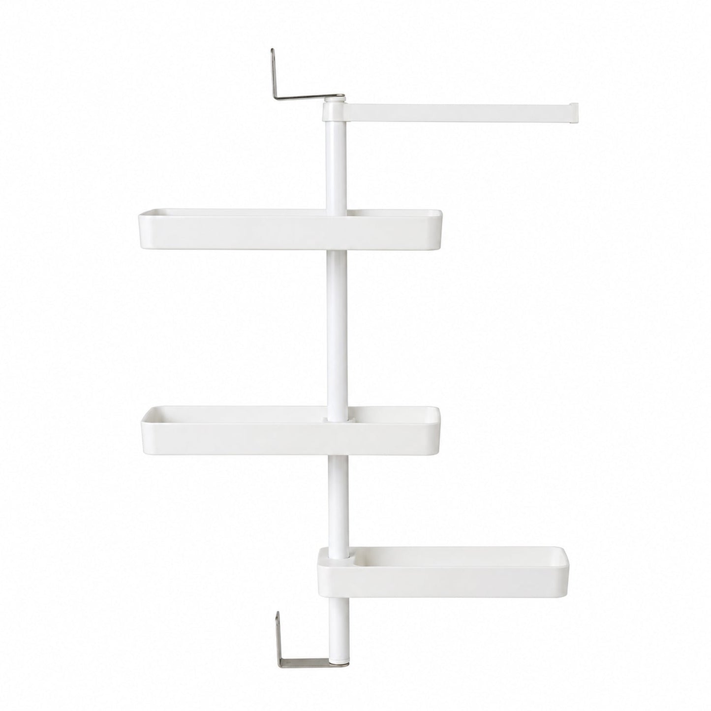 Rotating storage rack filled with kitchen items demonstrating storage capacity