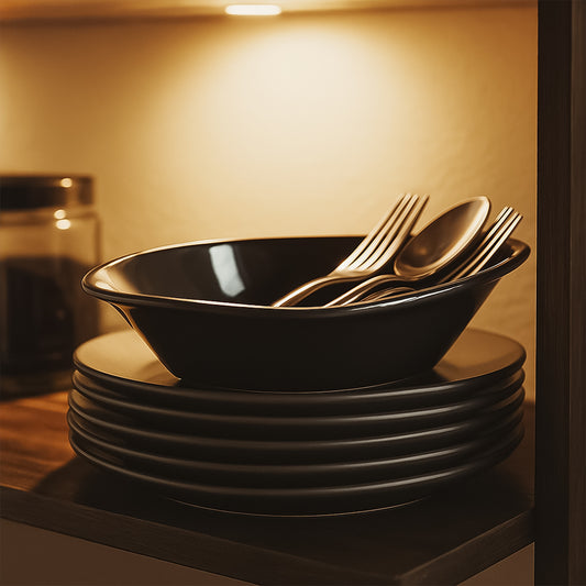 Plastic Marin Serving Bowl  Elegant Oval Deep Bowl (1 Pc  Balck)