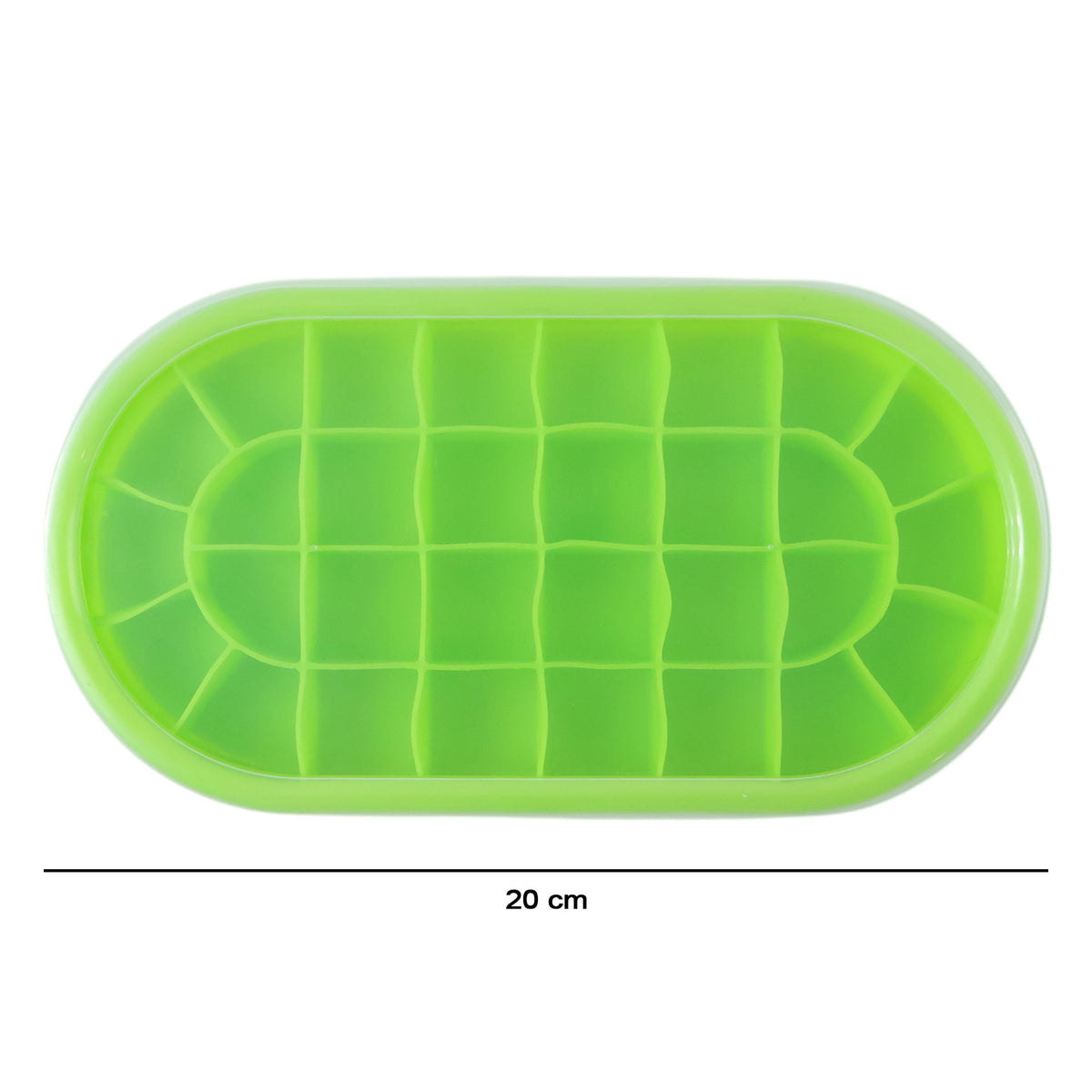 Premium Oval Silicone Ice Cube Tray With Lid (1 Pc)