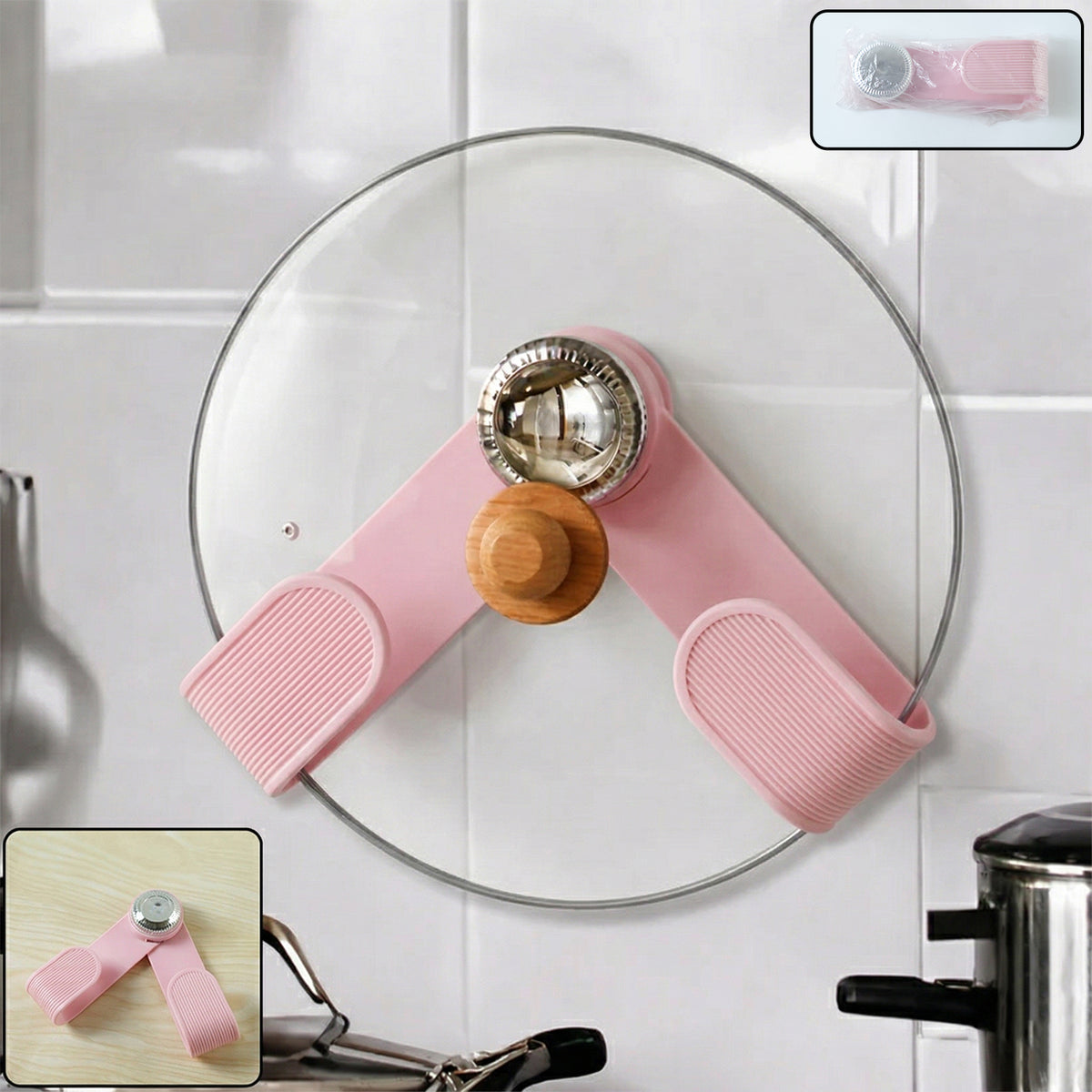 Adjustable Anti-slip Pot Lid Holder Clip (1 Pc)