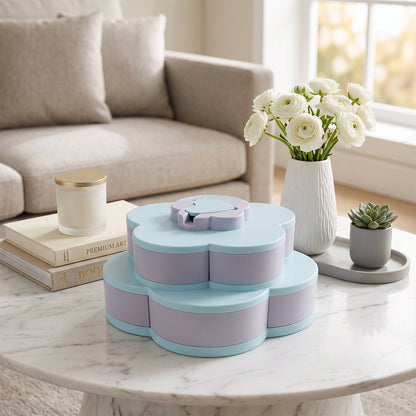 Rotating Candy Dish Flower Shape Multi Section Snack Box With Phone Holder (1 Set)