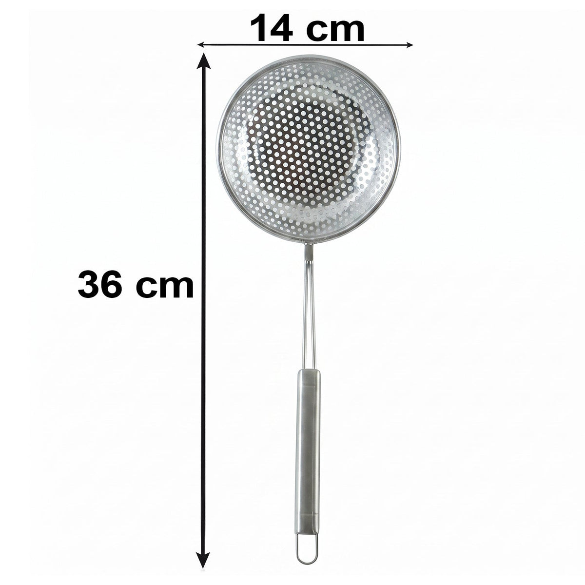 Stainless Steel Frying Strainer Skimmer Spoon With Long Handle (1 Pc)