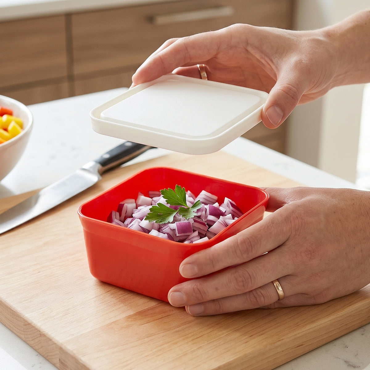 Mini Plastic Food Storage Container With Lid Set (3 Pc)