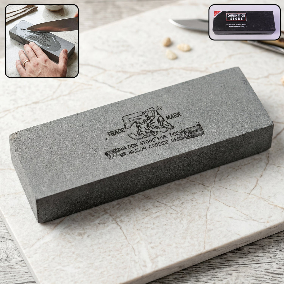 Combination Knife Sharpening Stone Silicon Carbide Whetstone B Grade (1 Pc)
