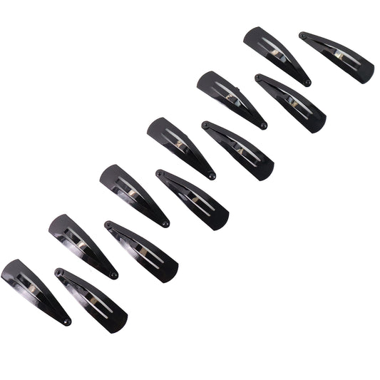 Metal Tik Tak Hair Clips (12 Pcs Set)