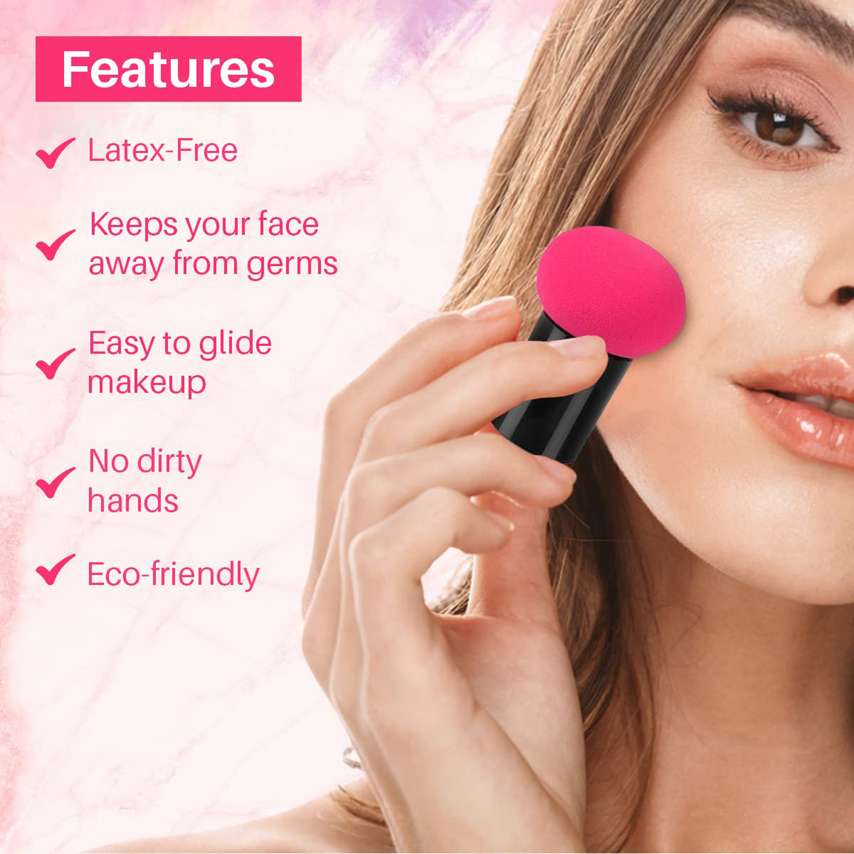 Professional Makeup Sponge Puff With Handle (1 Pc)