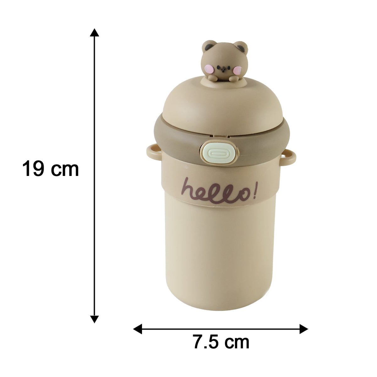 Kids Sipper Water Bottle 450 Ml With Bouncing Straw And Carry Strap (1 Pc)