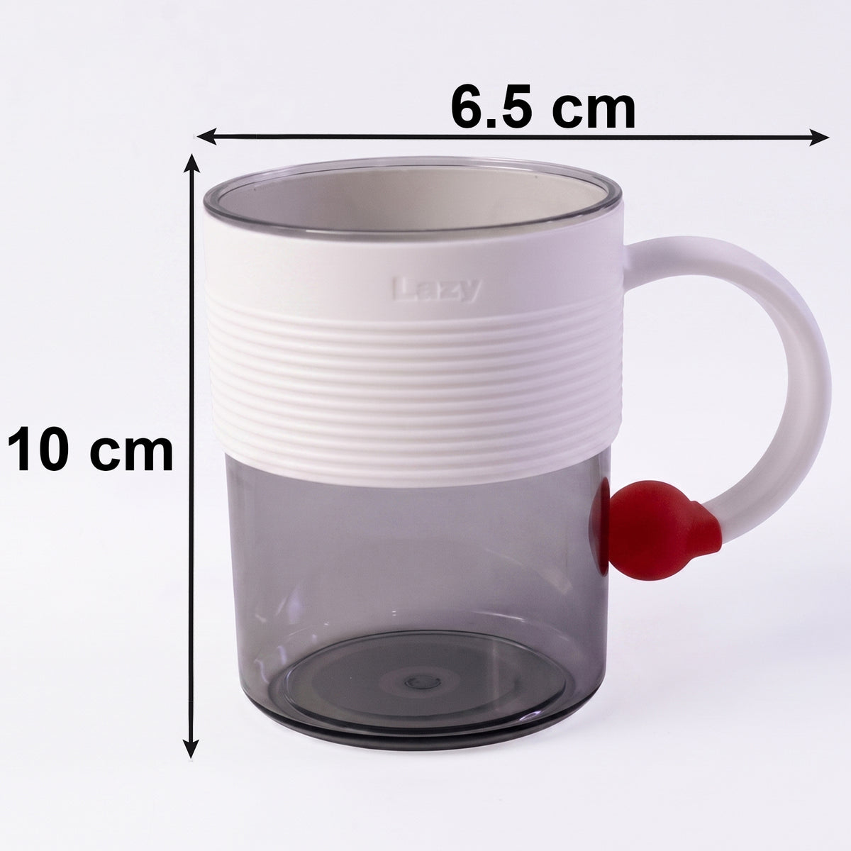 Transparent Plastic Tea And Coffee Mug With Ring Handle For Home Office (1 Pc)