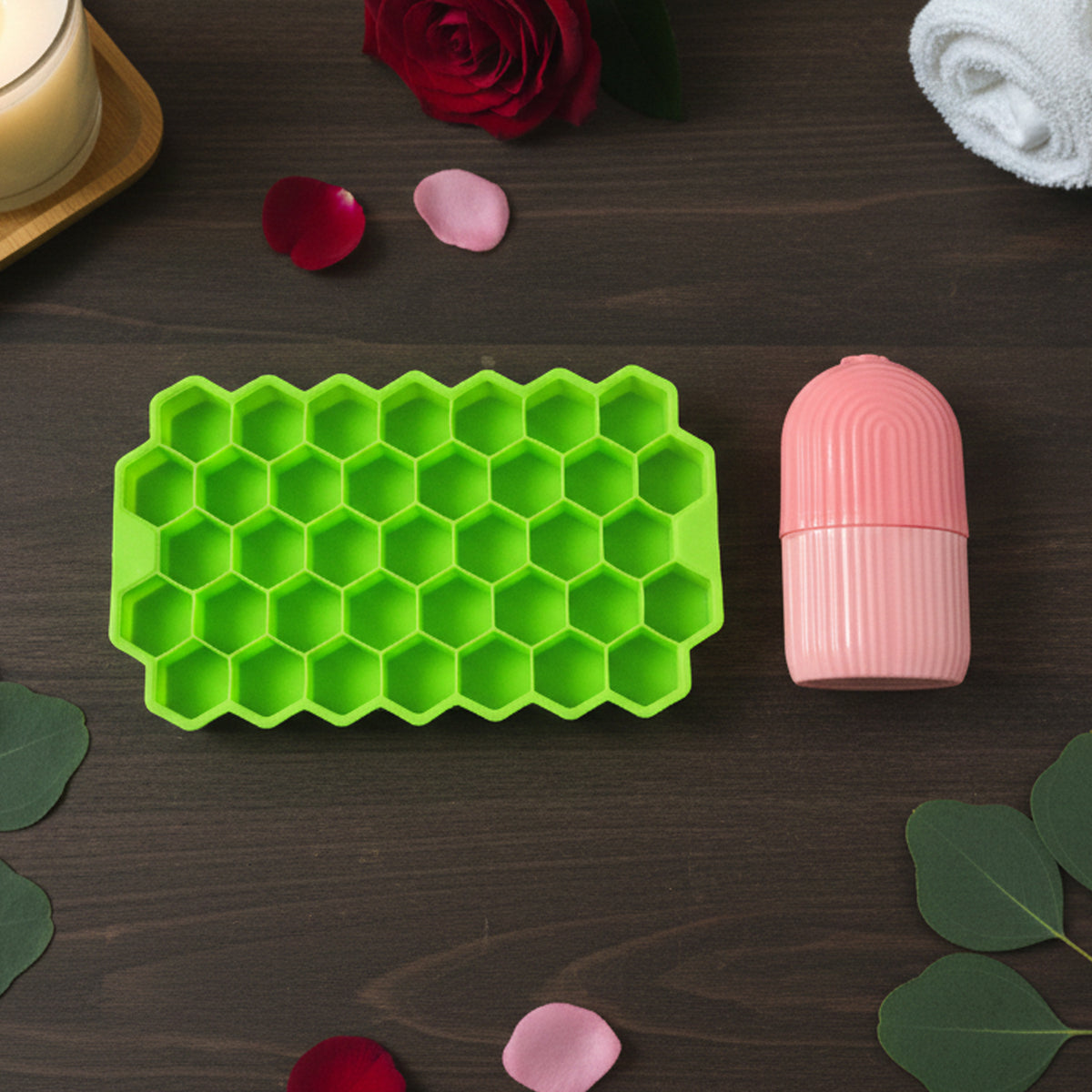 Face Icer Roller With Honeycomb Ice Tray (2 Pc )